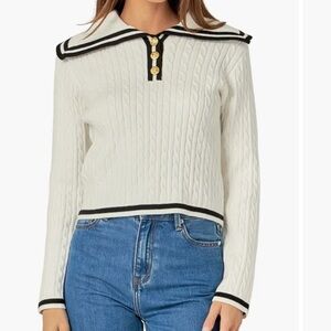 NWT English Factory Sailor Sweater Black and White medium